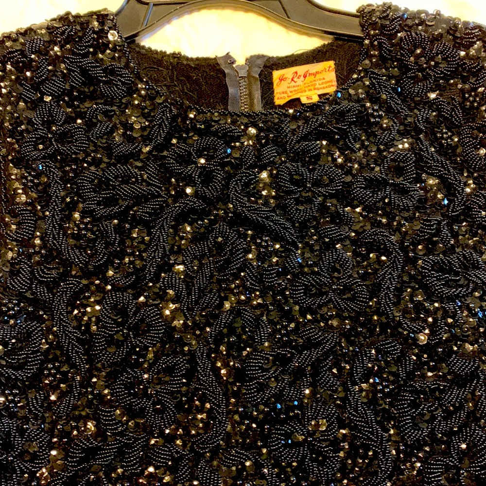 Rich black sequin formal top. Vintage. Make an offer! Summer clear out.